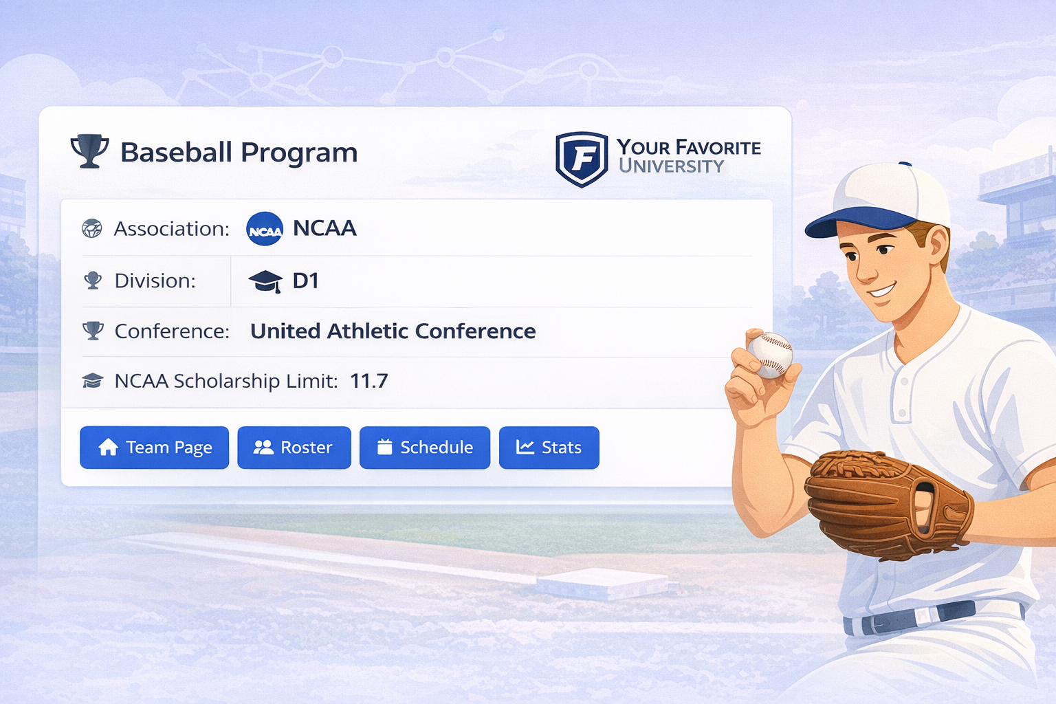 Detailed sport information within school card